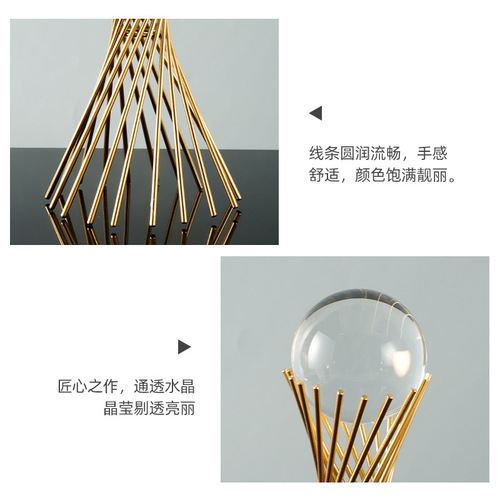 Home Decor Light Luxury Crystal Ball Craftsmanship Shelf Decor for Living Room Entrance Bar Cabinet Office Desk Ornament Wholesale