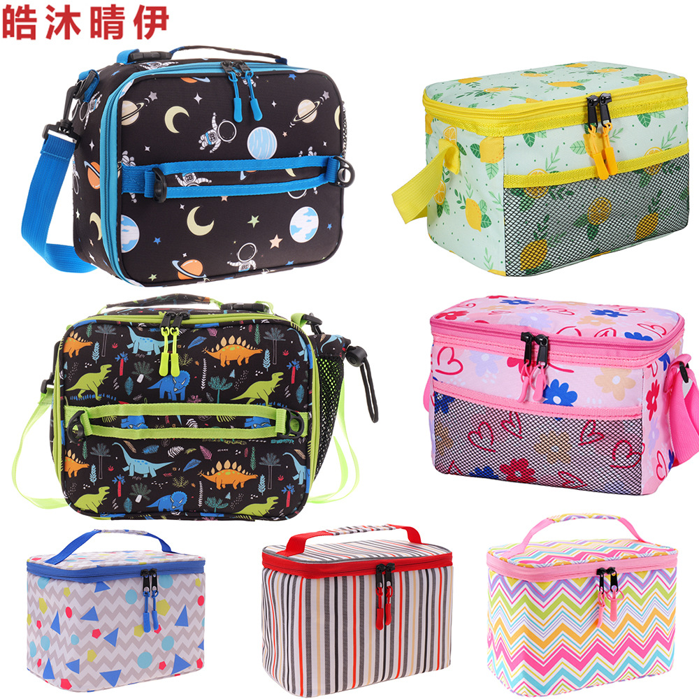 Cross-Border New Printed Thermal Bag Portable Lunch Bag Children's Folding Ice Bag Thermal Bag Student Cartoon Lunch Box Bag