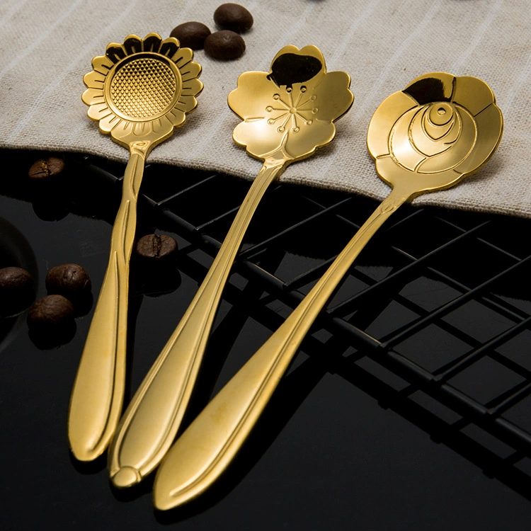 High quality golden spoon stainless steel, creative coffee mixing stick