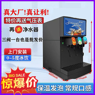Ou General Coke Machine Commercial Self-Service Carbonated Beverage Machine Fully Automatic Burger Small Three-Valve Cold Drink Machine Cabinet