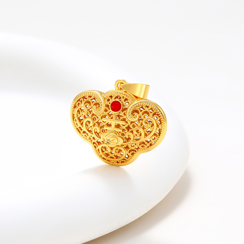 Xuping hermoso hilo hueco de flores palabras feliz colgante collar de esmalte de goteo de aleación de oro colgante joyería mujer