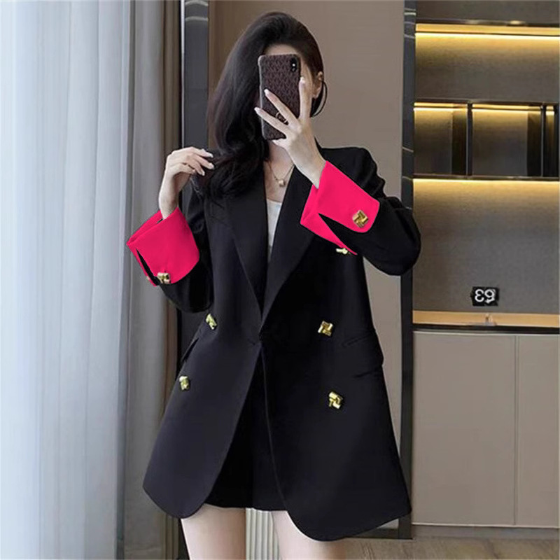 ng2510292 2025 Primavera e Autunno Nuovo Blazer da donna in stile coreano casual ampio alla moda elegante taglia piccola con blocchi di colore e patchwork_voghion.com