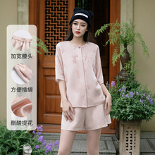 2025夏季新款国风新中式短裤女士复古休闲时尚百搭松紧腰清凉短裤