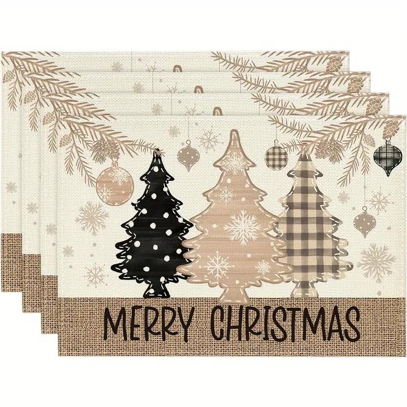 Transfronterizos lino almohadilla de mesa Aliexpress TEMU Amazon almohadilla de mesa cuadrada búfalo rojo almohadilla de Navidad Día de la Independencia