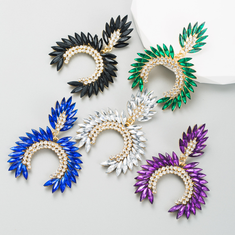 Alloy Ear Needle Material Fashion Geometric Alloy Plating Inlay Rhinestone Drop Earrings