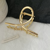 Metal big hairgrip, hair accessory, crab pin, shark from pearl, South Korea, light luxury style