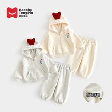 【加绒套装】秋冬新款2025时尚女童洋气网红套装潮一件代发