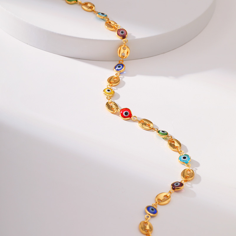 Cute Geometric Devilu0027S Eye Copper Gold Plated Zircon Necklace 1 Piece