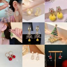 圣诞耳饰！925银针雪花毛球耳环女 欧美新款百搭气质耳饰工厂批发