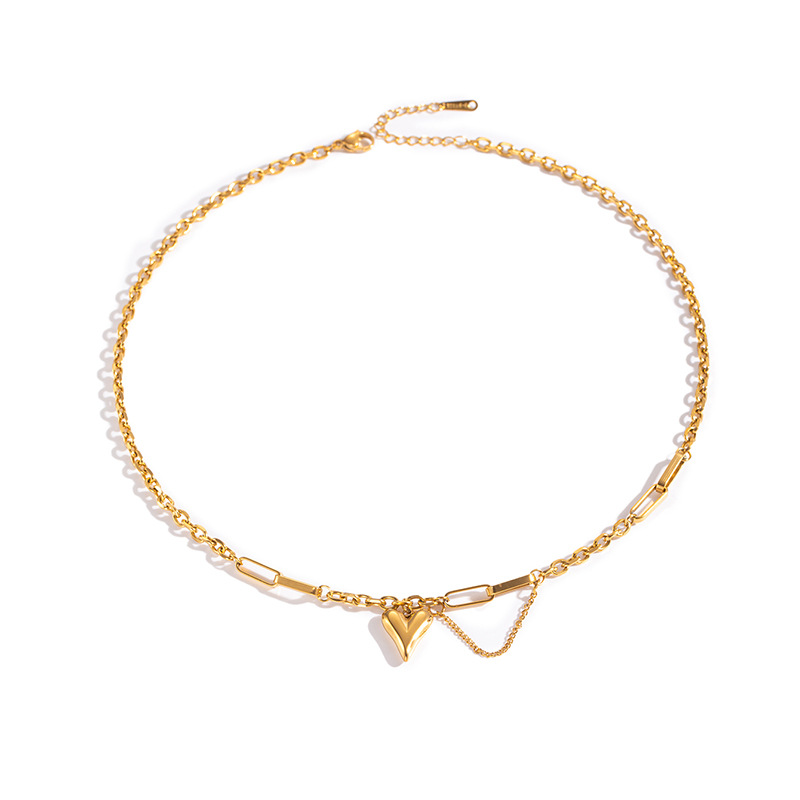 11g Weight 0.03µm Gold Plating Thickness Electroplated Gold Plating Process Golden Plated Plating Material Stone-Free Inlay Material Necklace Classification cable chain Chain Type 1 Piece Quantity Holiday, Daily Occasion 201 Stainless Steel Material Animal, Heart Shape, Butterfly Pattern Women's Gender Sweet Style Plating Craft Titanium Steel Chain Heart Shape Bracelets Necklace 11