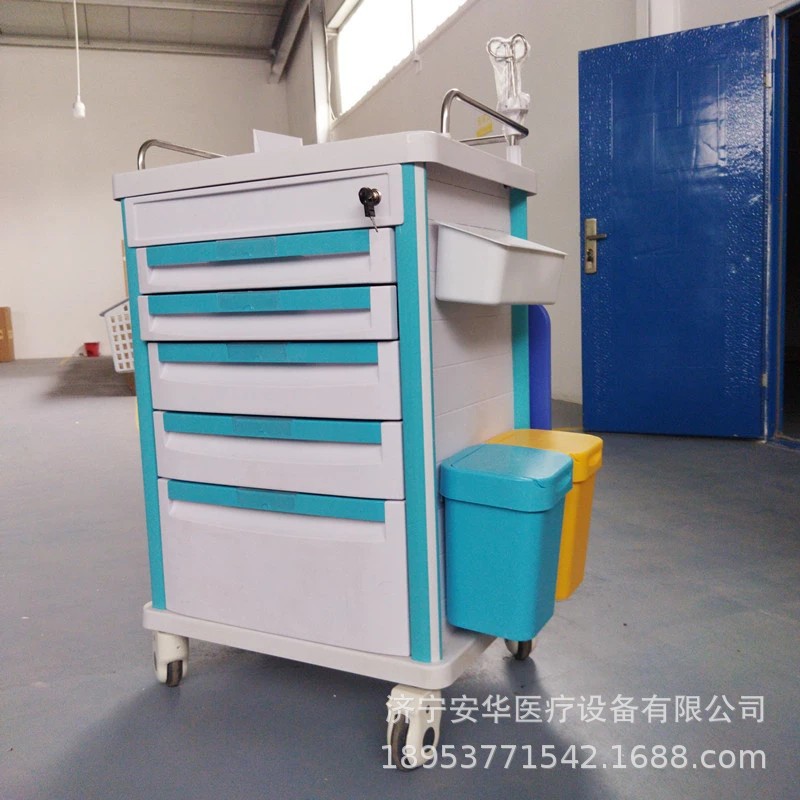 医用ABS治疗车塑料多功能仪器小推车置物架手术护理车输液换药车