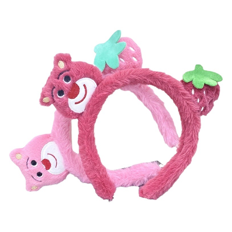 Otoño e Invierno de la felpa Super lindo Sanrio diadema fresa oso banda para el cabello dibujos animados Rana diadema accesorios para el cabello accesorios para la cabeza