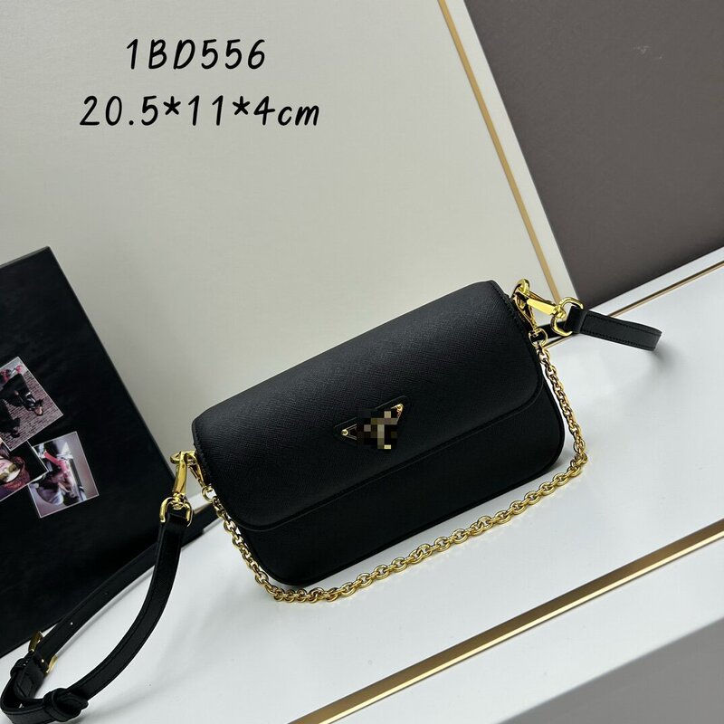 New P Family Flip-Top Shoulder Crossbody Chain Bag Saffiano Leather Casual Versatile Armpit Bag Women's Bag