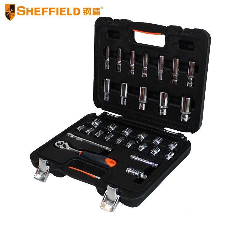 钢盾(SHEFFIELD)31件套10mm系列公制组套棘轮扳手套筒套装S010031