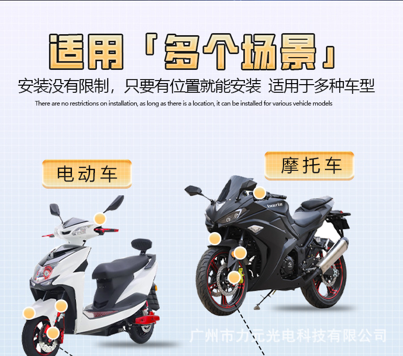 Motorcycle Led Spotlight, Car Electric Vehicle Headlight, Waterproof Lens, Strong Light, Versatile External Auxiliary Light Sr5