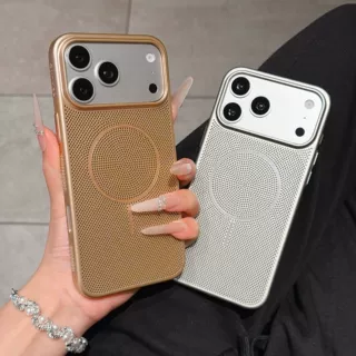 适用苹果17Promax手机壳iPhone16准分子无线充15PM散热网孔保护套