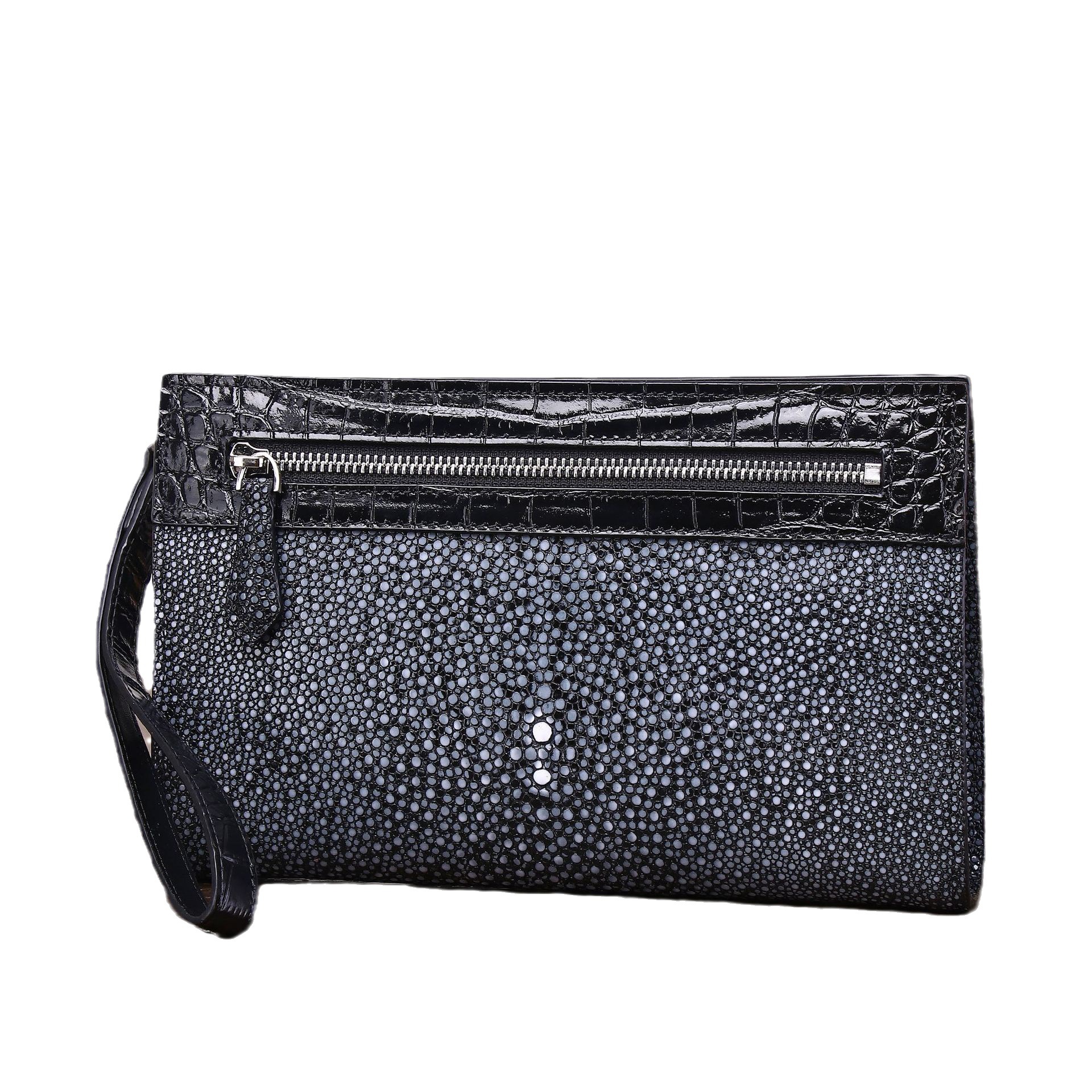 Túi clutch nam họa tiết vân cá ngọc trai bóng mượt, dung tích lớn, đựng điện thoại