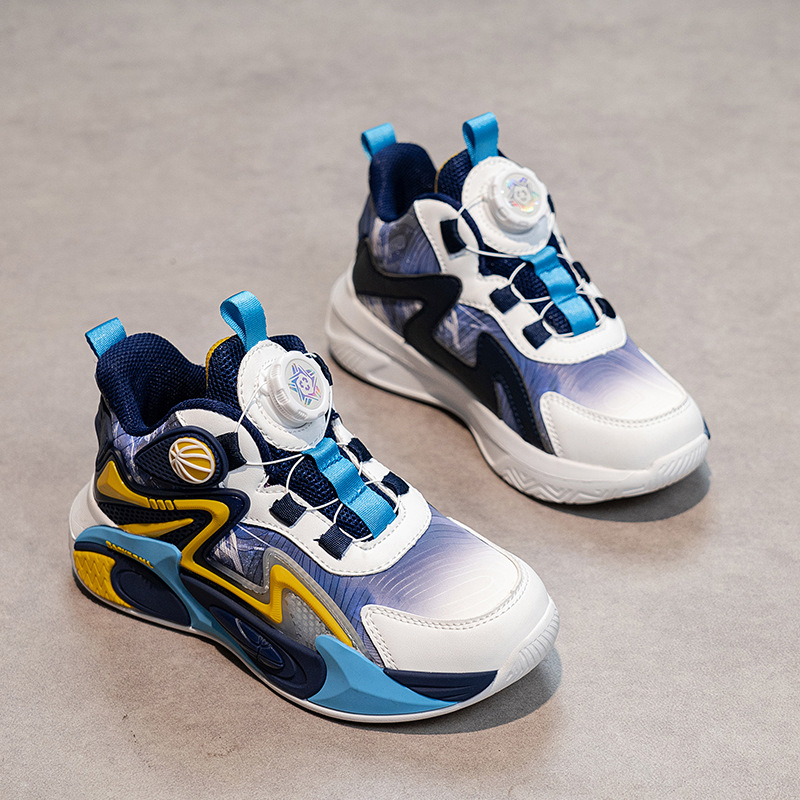 Zapatos de baloncesto transfronterizos grandes niños al aire libre invierno cuero giratorio para correr zapatos deportivos al aire libre resistentes al desgaste