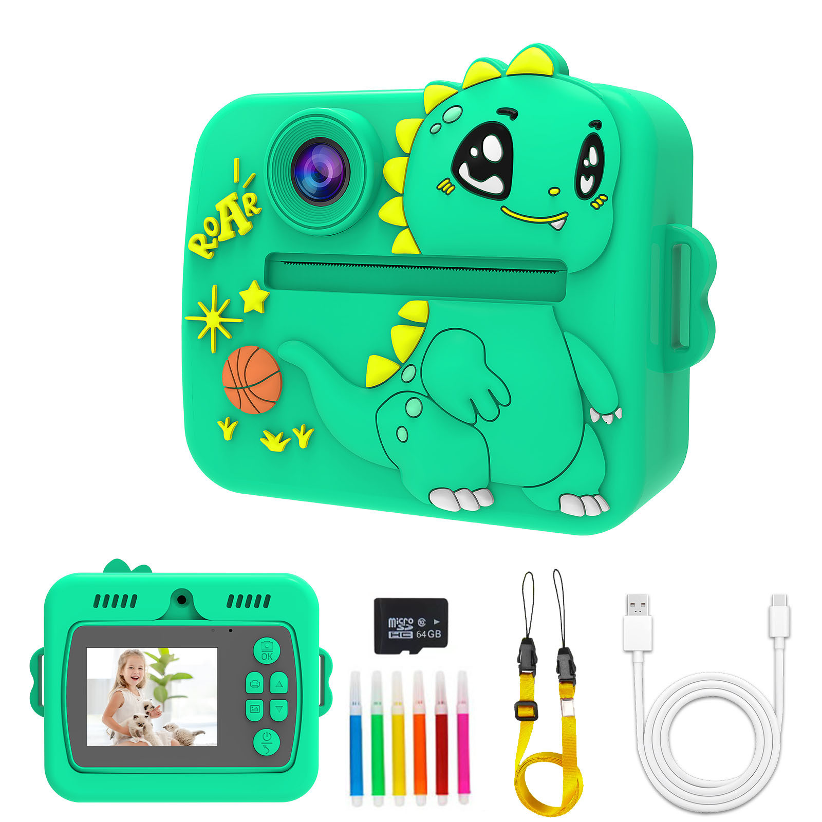 녹색 공룡 + 64G 메모리 카드 + 절묘한 포장