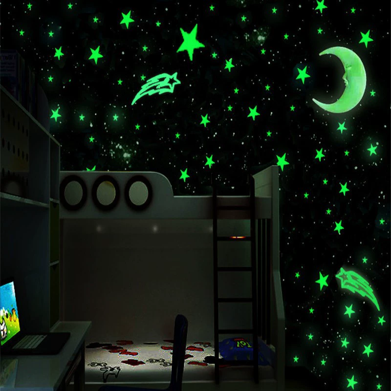 Производитель светящихся стикеров флуоресцентные звезды Луна наклейки ночные светящиеся наклейки специальной формы