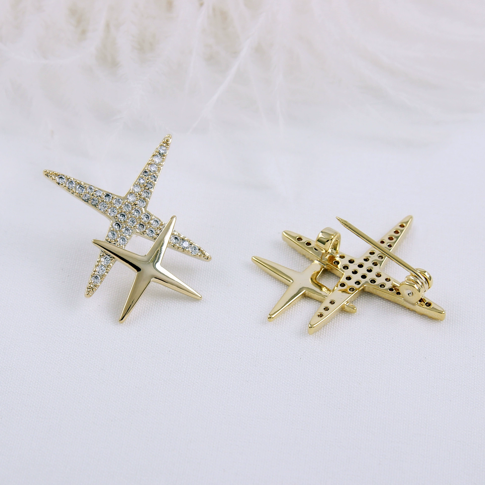 Brooch, elite protective underware with zircon, pin, accessories, high-quality style, micro incrustation