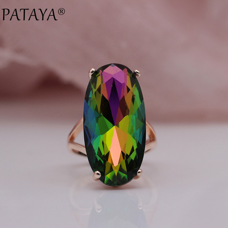Women's Gender Plating Design Wholesale Jewelry Elegant Geometric Copper Zircon Plating Rings