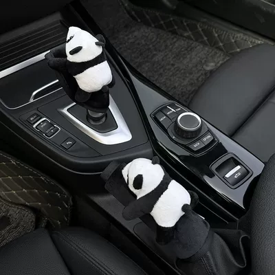 Car Gear Handle Cover Women's Internet Sürətlər qutusu və əl tormozu başlıqları - lie-on-the-ground-bear-cat-gear-handle-set-hand-brake-set