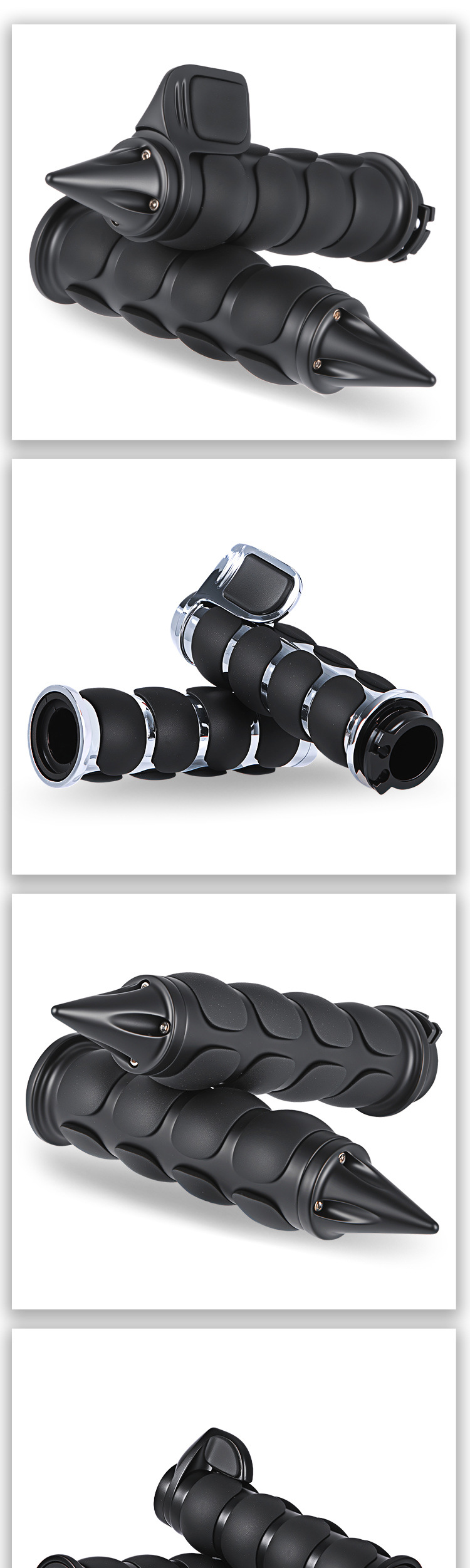 Motorcycle accessories retro Harley handlebar 25MM universal modified handlebar rubber handlebar cover pointed flat grip cover