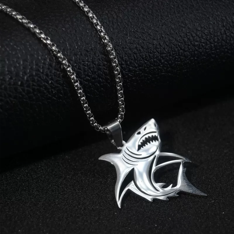 Кулон, ожерелье из нержавеющей стали Shark, неоновый универсальный аксессуар, панк-стиль