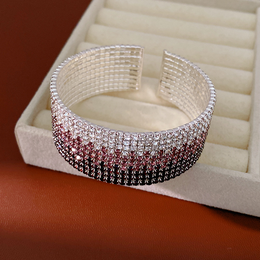 Pulsera - plata - púrpura oscuro - púrpura - blanco