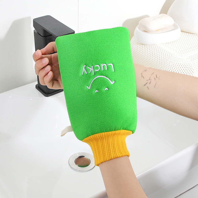 La Toalla de baño no daña la piel las señoras no lastiman la arena fina Toalla de baño doméstica sauna sala de baño frotar barro gris guantes de descontaminación