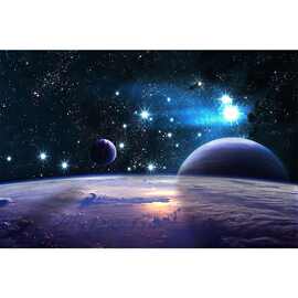 科学教育宇宙星空太空银河系大海报图片墙贴客厅装饰画不干胶贴纸