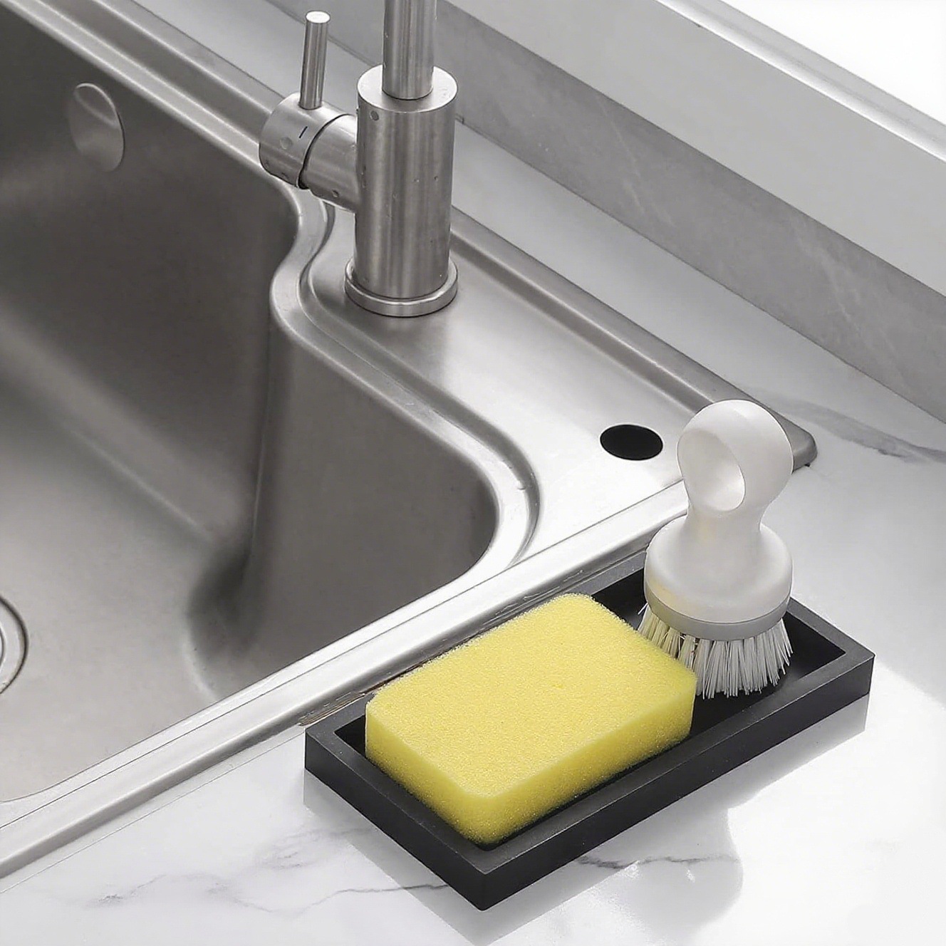 Baño de silicona pequeño bandeja de esponja de jabón recipiente de fregadero adecuado para poner velas, llaves y otros artículos