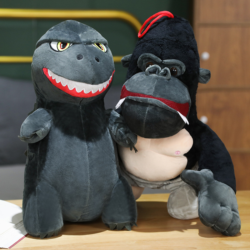 Q version Godzilla Doll Garage Kit Peter Jackson's King Kong Gorilla Monkey Plush Toys Monsters doll Ragdoll On behalf of