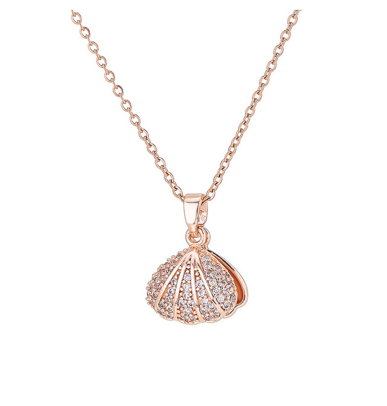 Women'S Gender Fashion, Simple Style Style Wholesale Jewelry Fashion Simple Style Shell Titanium Steel Artificial Pearls Zircon Diamond Necklace