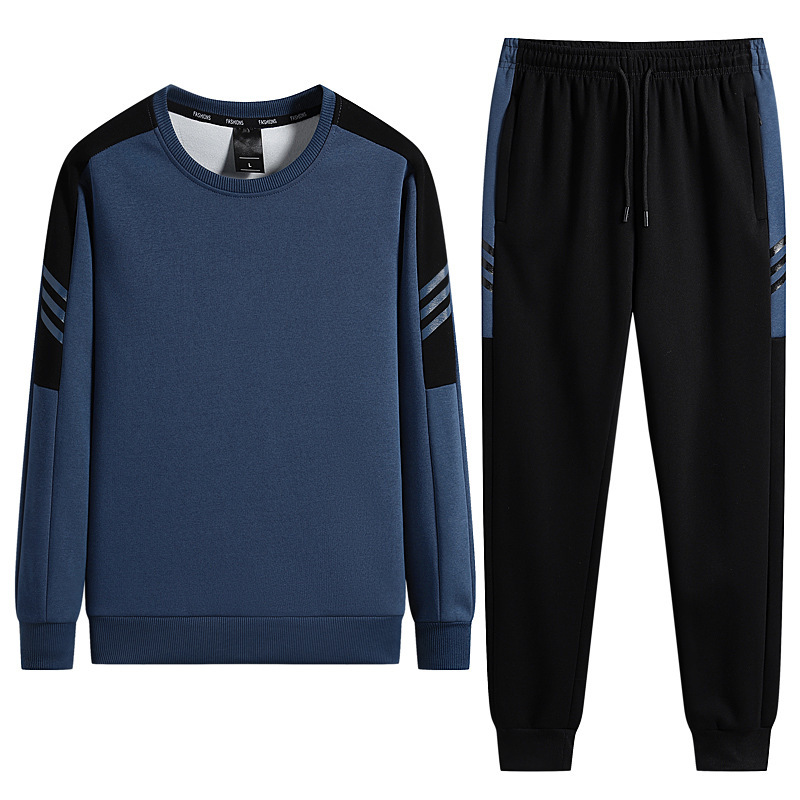 Nuevo otoño e invierno cuello redondo suéter casual conjunto deportivo para hombres y adolescentes moda suelta marca de moda traje de algodón