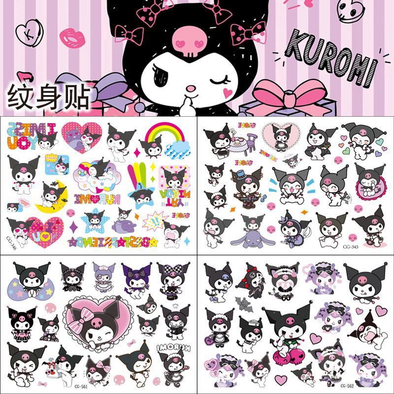 Children's Tattoo Stickers Kuromi Melody Cute Girl Student Cartoon Environmentally Friendly Waterproof Long-Lasting Stickers Washable Children's Tattoo Stickers Kuromi Melody Cute Girl Student Cartoon Environmentally Friendly Waterproof Long-Lasting Stickers Washable