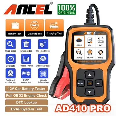 ANCEL AD410PRO car OBDII diagnostic tool 12V battery detector analyzer code reading card (Avtomobil diaqnostika alətləri)