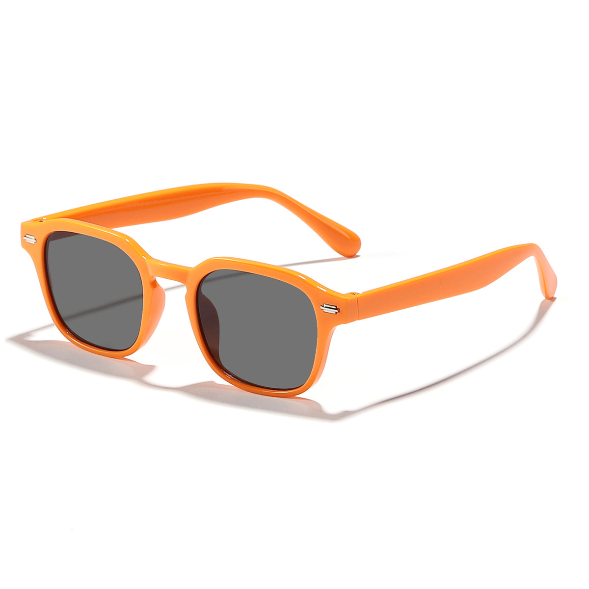 2024 Gafas de sol para niños con clavos cuadrados de nuevo estilo transfronterizo, gafas de sol para exteriores de moda de color caramelo retro