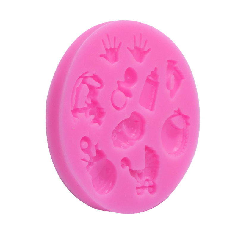 Bebé pequeña Palma pequeñas huellas troyano biberón pacificar boca pie molde de silicona chocolate fondant cake Decoración