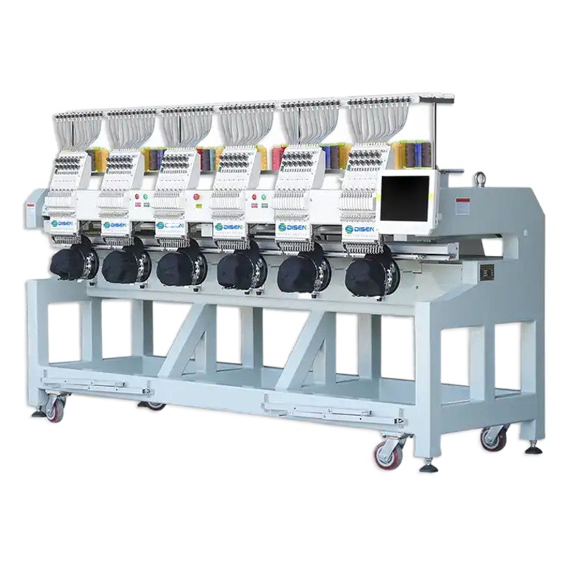 Marca nueva máquina de bordado de computadora de seis cabezas automática 6-cabeza tapa bordado plano máquina de bordado