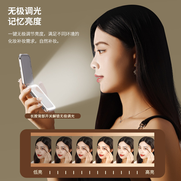 Portable small double-sided handheld folding lightweight mirror