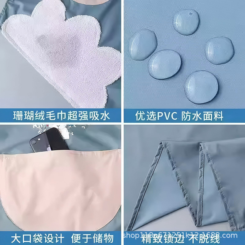新型アニメ女子防水防油エプロンキッチン飲食家庭用高颜値無地エプロン作業服印字|undefined