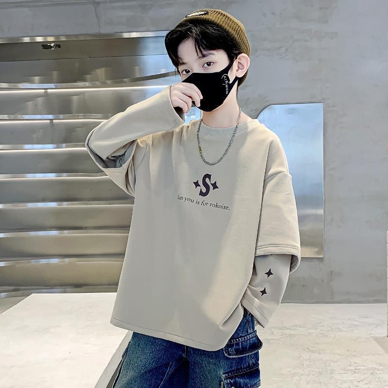 Children's Spring Hoodie for Boys 2024 New Spring and Autumn Round Neck Top for Boys Spring Hooded Sweatshirt Stylish