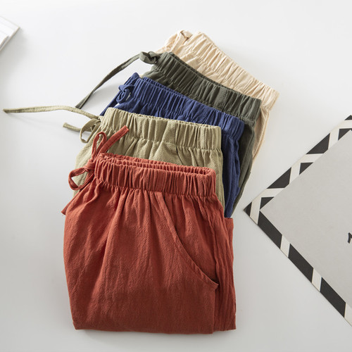 Cotton and Linen Short Shorts Women's Summer  New A-line Outerwear Wide Leg Pants Plus Size Three-quarter Sport Pants Cross-border Loose Casual Pants