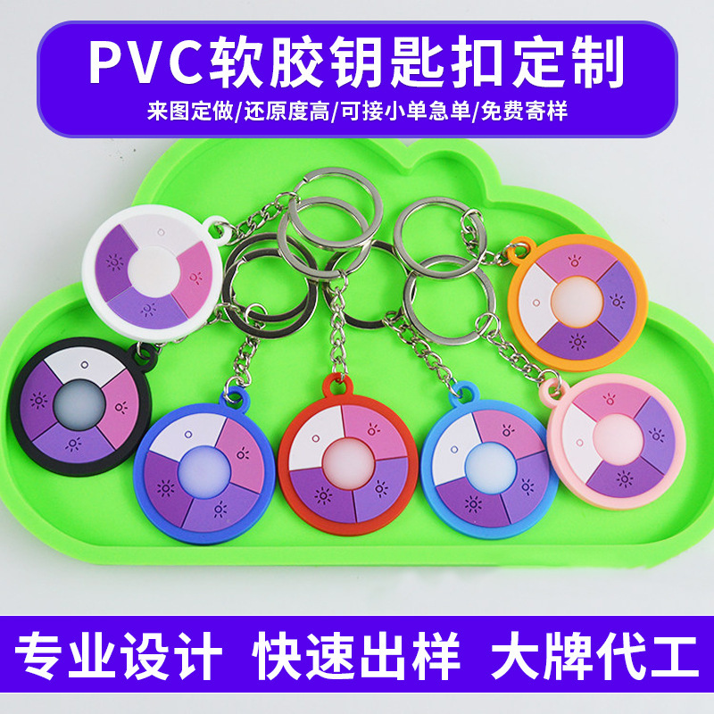 Custom PVC keychain with 3D resin figurine, cartoon design, trendy toy, lucky charm, and NFC key fob