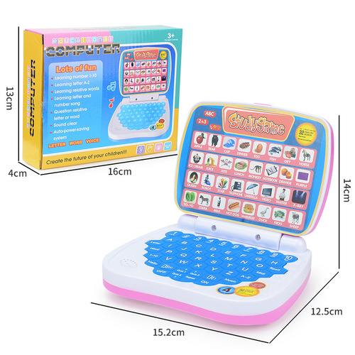 Cross-border English version Children's simulation computer toy early education machine Early education educational learning portable notebook model