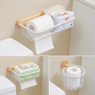 Roll Paper Holder, Punch-Free Storage Rack, Wall-Mounted Paper Towel Holder, Storage Rack, Cabinet Paper Towel Basket, Bathroom Toilet Hanging Basket