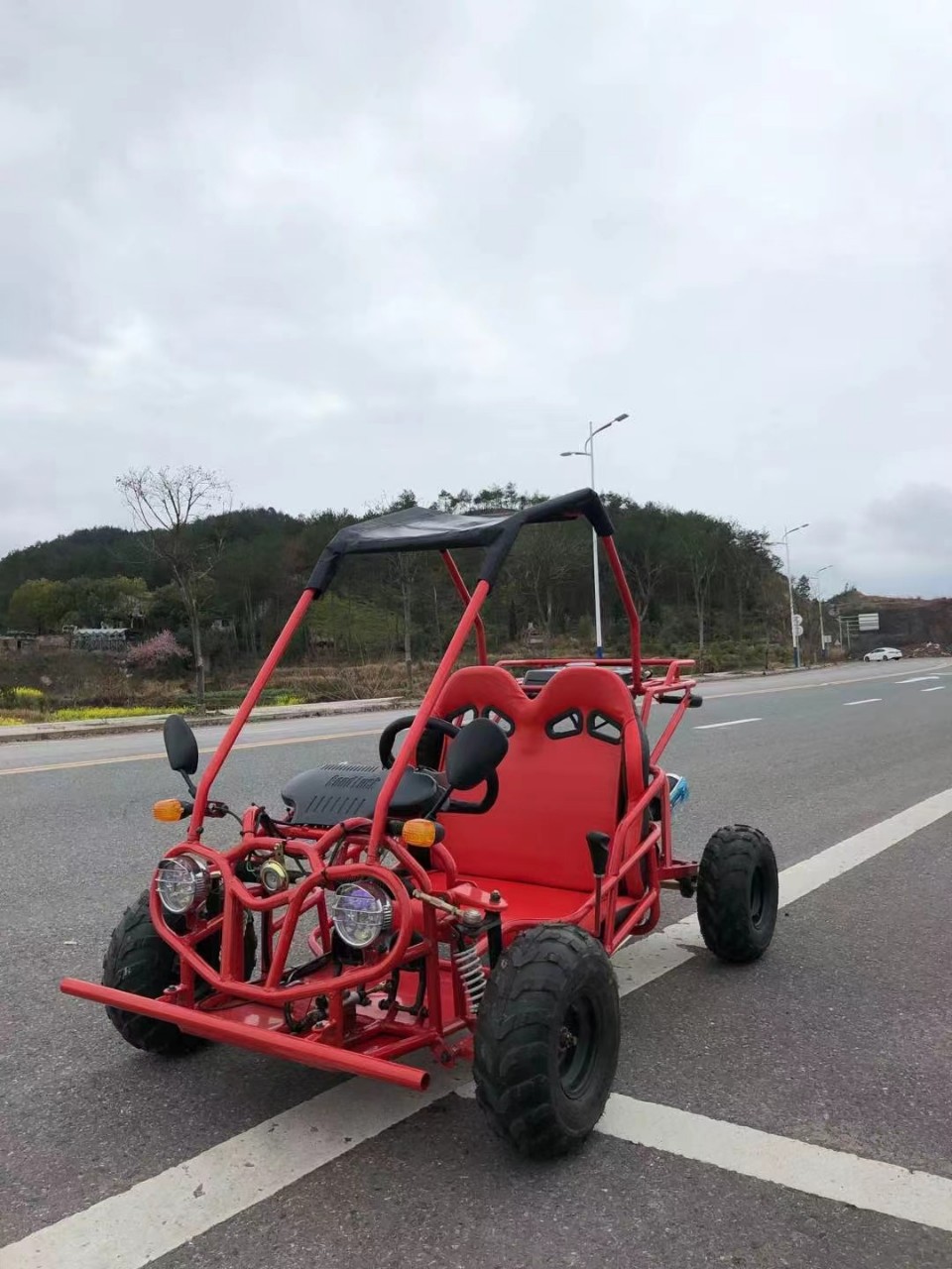 Square Park Venue Track Amusement Park Gasoline Electric Motorcycle Two-Seater Indoor and Outdoor Children's Beach Go-Kart