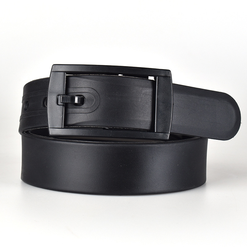 Cinturón unisex de silicona colorida con hebilla de pin, color caramelo, sin metal, cinturón de plástico blanco y rojo para pantalones, venta directa de fábrica